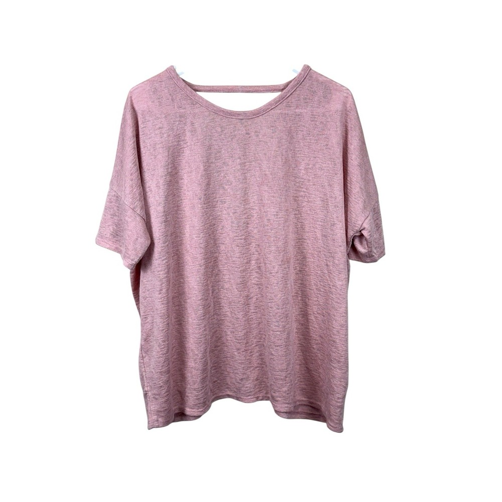 Talulah New York Women Pink Short Sleeve Top Medium Slub Knit Lightweight EUC